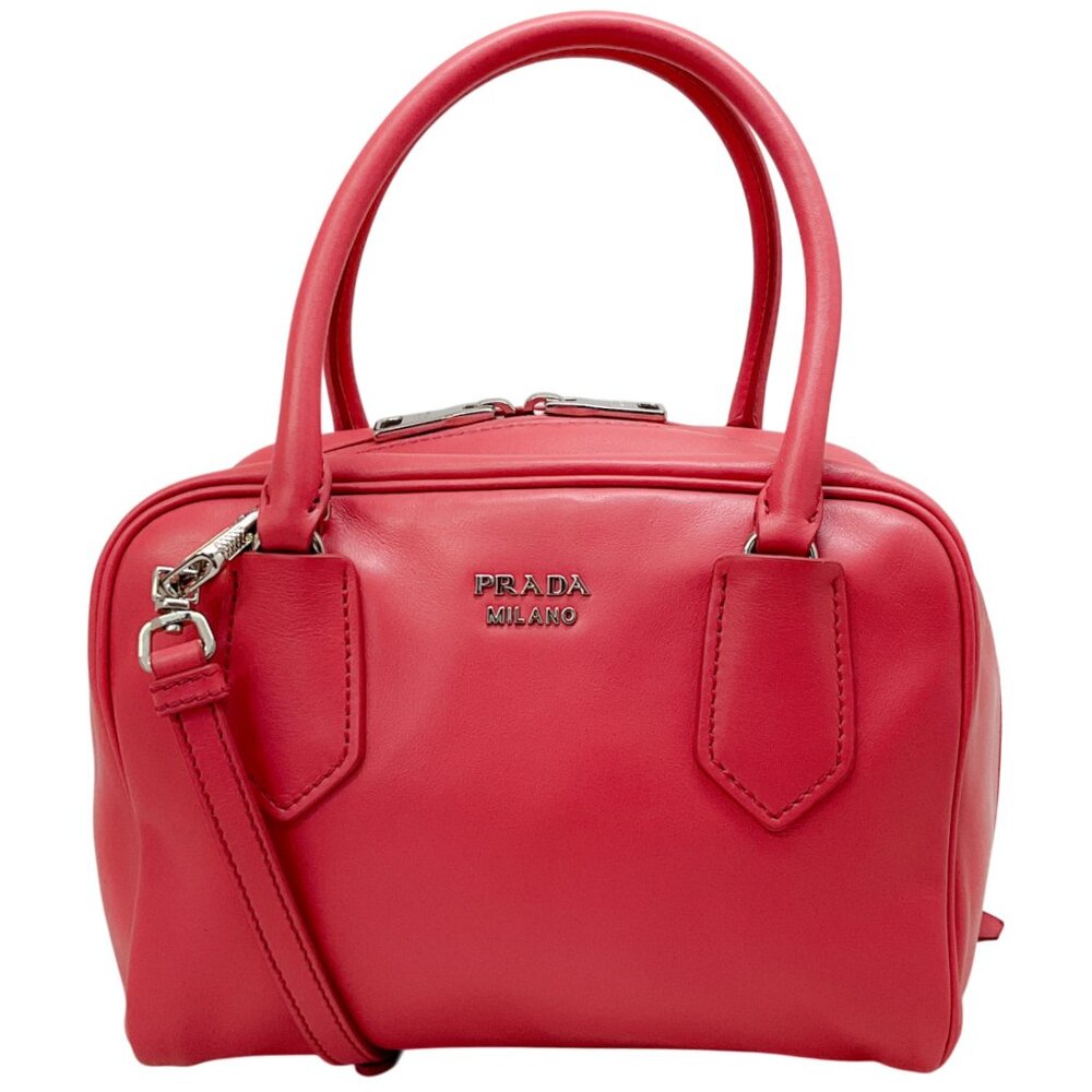 Prada Pink Leather Bauletto 2 Way Bag